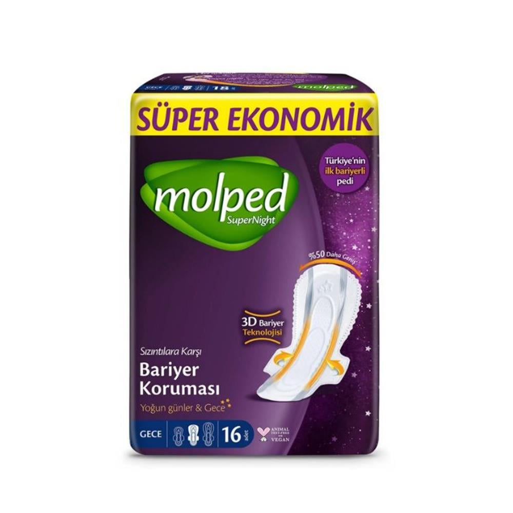 MOLPED SUPERNİGHT GECE HİJYENİK PED 16 LIHİJYENİK PEDMOLPED50004924