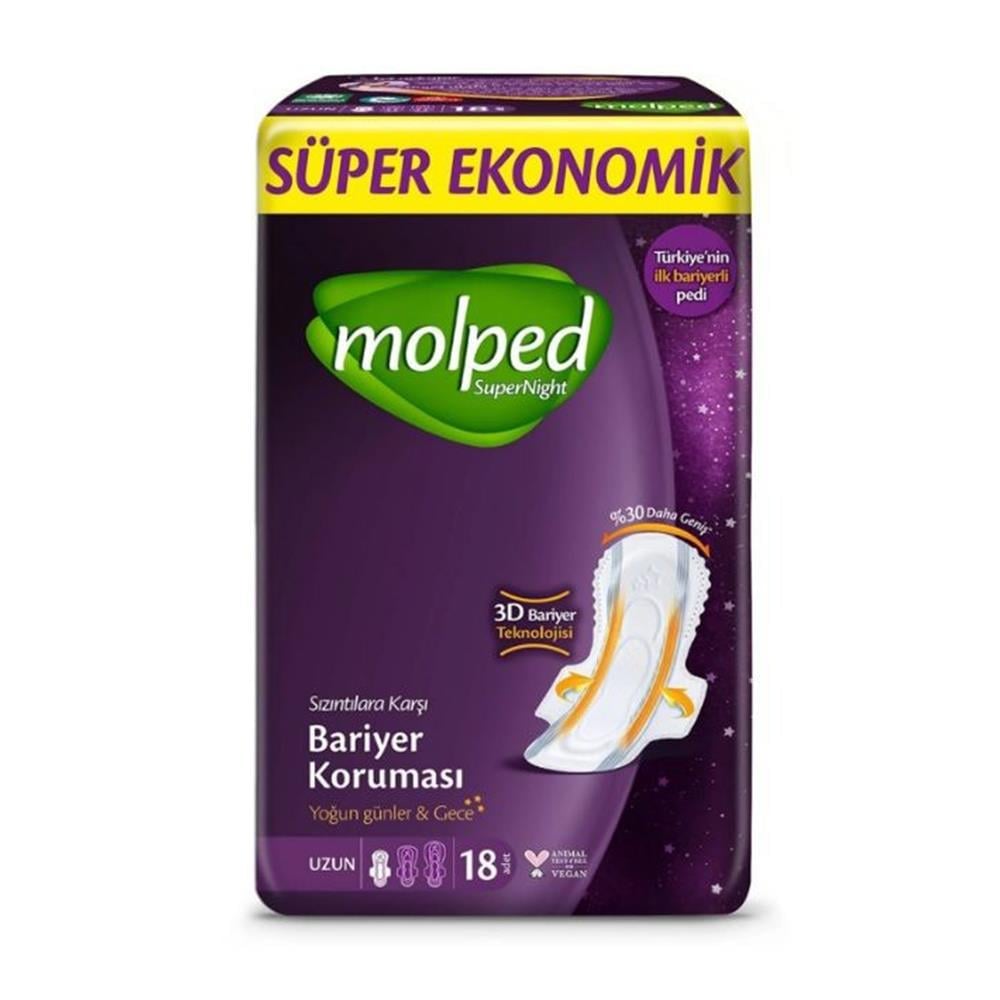 MOLPED SUPERNIGHT HİJYENİK PED SÜPER GECE 18 LİHİJYENİK PEDMOLPED50004949