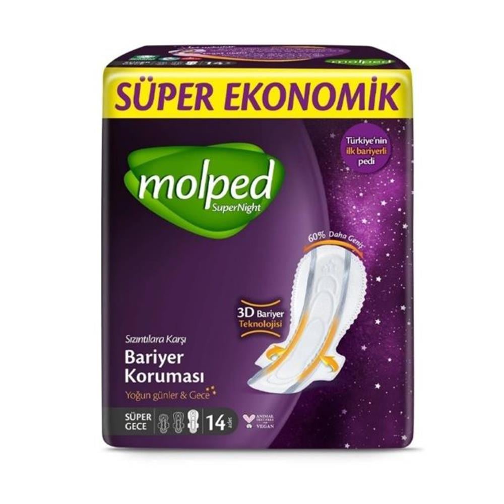 MOLPED SUPER NIGHT SÜPER GECE HİJYENİK PED 14 ADETHİJYENİK PEDMOLPED50004950