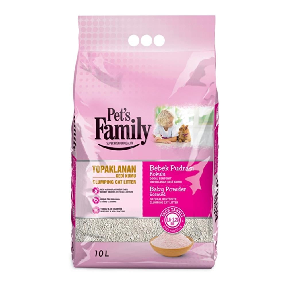PET‘S FAMILY BEBEK PUDRASI KOKULU KEDİ KUMU 10 LTKEDİ KUMUPETS FAMİLİY303-050