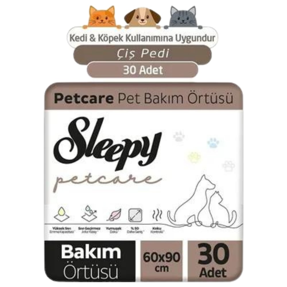 SLEEPY PETCARE EVCİL HAYVAN BAKIM ÖRTÜSÜ 60*90KEDİ KUMUSLEEPY28004654