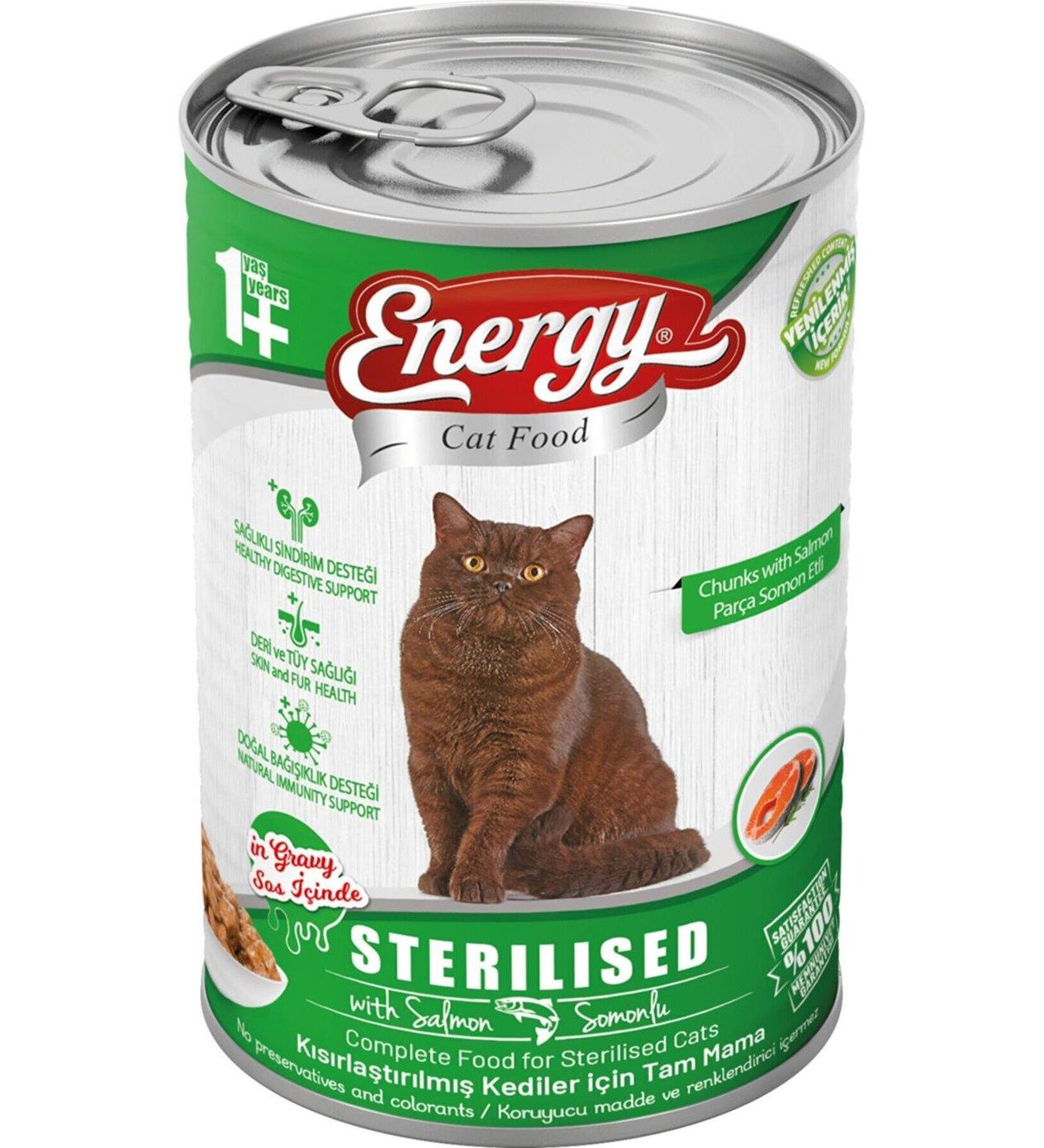 ENERGY 415GR KISIRLAŞTIRILMIŞ KEDİ MAMASI  SOMONLUMAMAENERGY3041