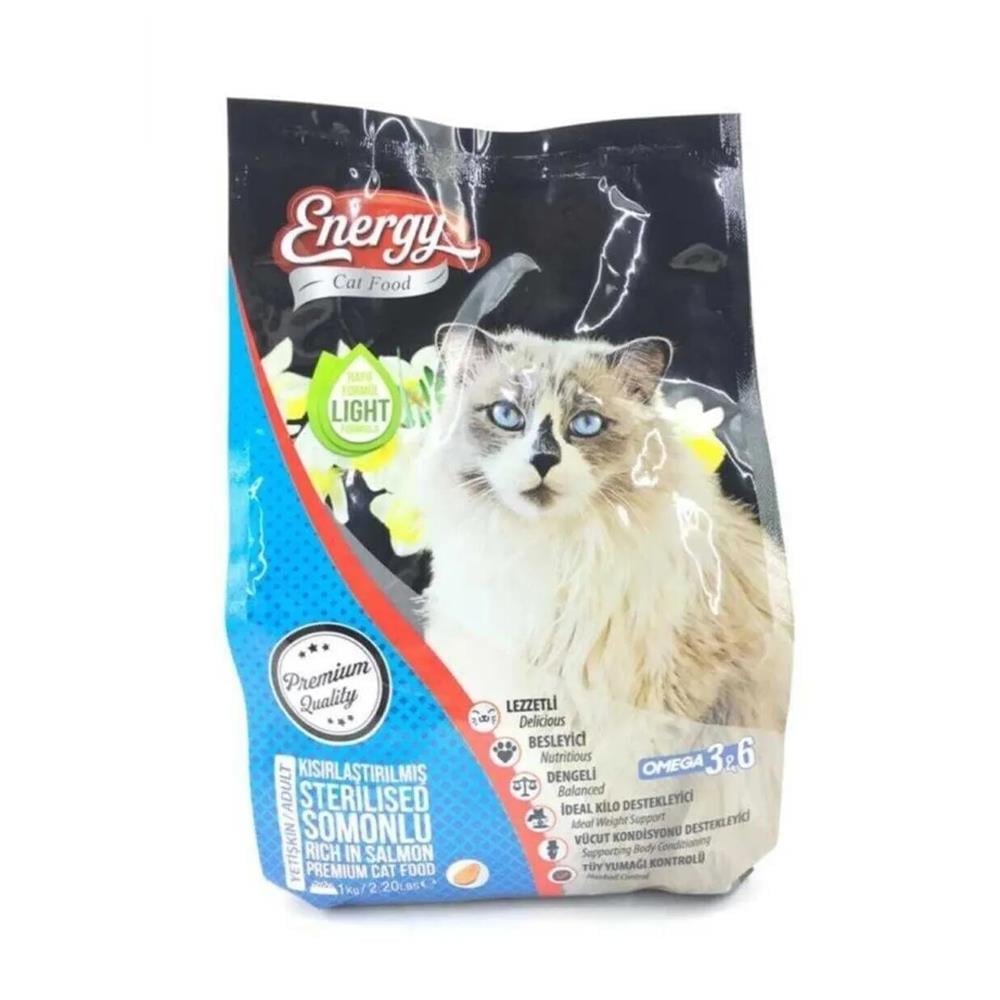 ENERGY 1KG KISIRLAŞTIRILMIŞ KEDİ MAMASI  SOMONLUMAMAENERGY3168