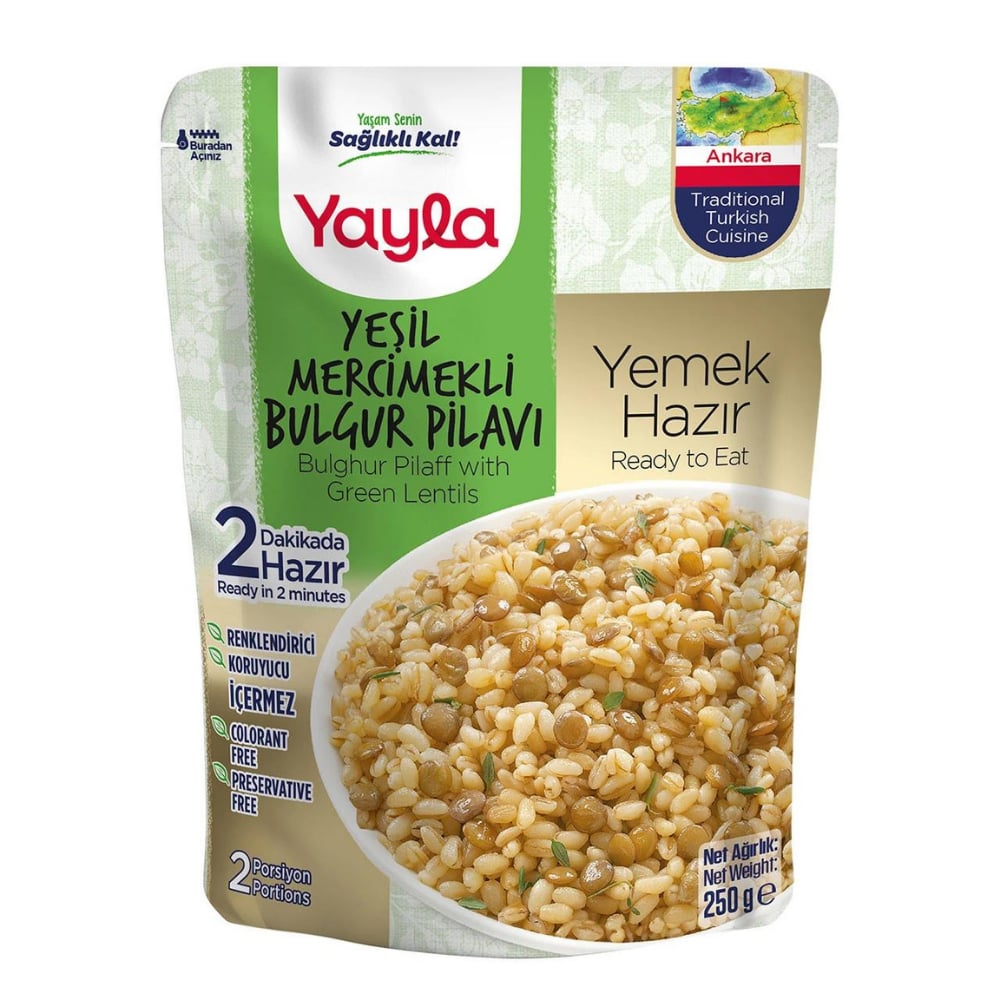 YAYLA YEŞİL MERCİMEKLİ BULGUR PİLAVI 250 GRPRATİK YEMEKYAYLA1 692 2