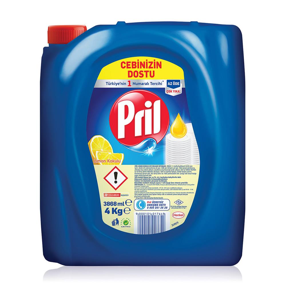 PRİL LİMON BULAŞIK DETERJANI SIVI 4 KGSIVI BULAŞIK DETEJANIPİRİL2648926