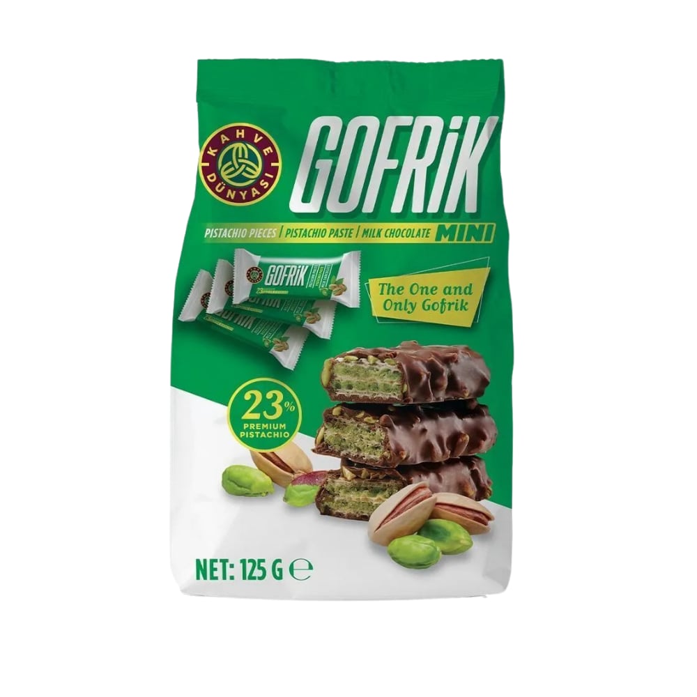 KAHVE DÜNYASI GOFRİK FISTIK PARÇALI FISTIK EZMELİ SÜTLÜ MİNİ GOFRET (12.5*10)SÜTLÜ ÇİKOLATAMarkasız31003447