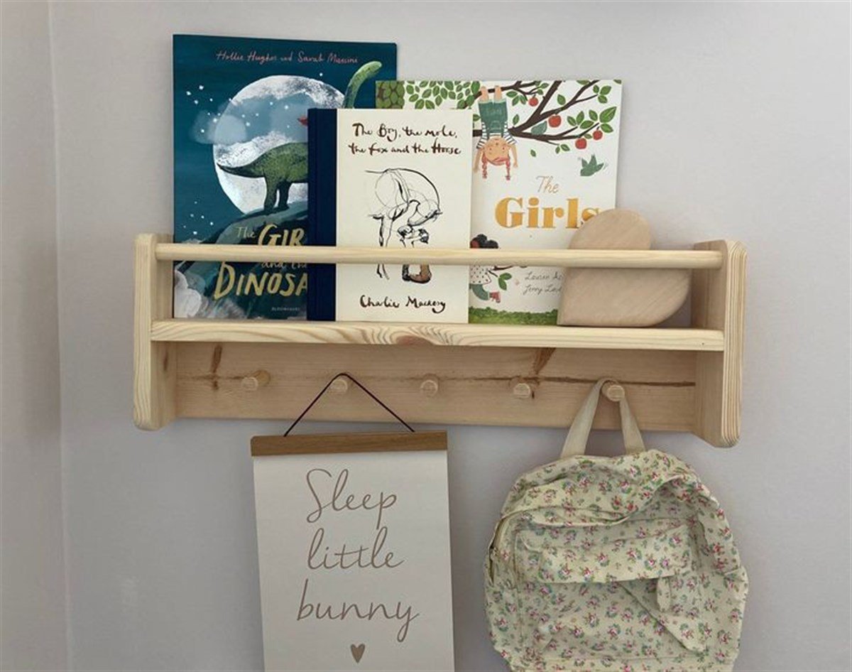 Jaju Baby 50 Cm Naturel Raf Askılık Montessori Çocuk Odası Aksesuar Dekorasyon