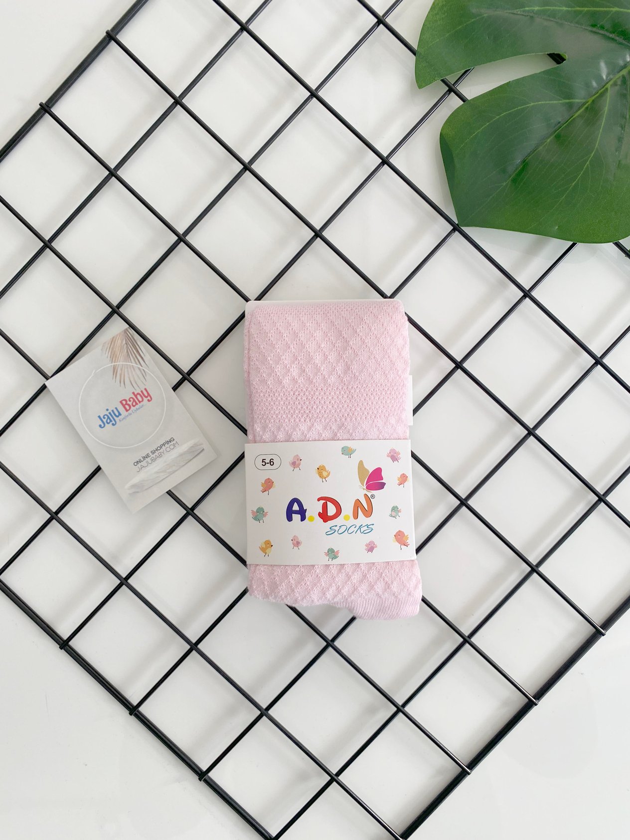 Jaju Baby Kız Çocuk Pembe Renk Desenli Külotlu Çorap