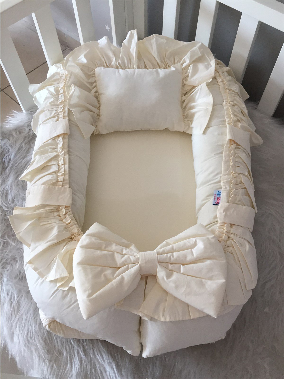 Jaju Baby Krem Fırfırlı Lüx Tasarım Babynest