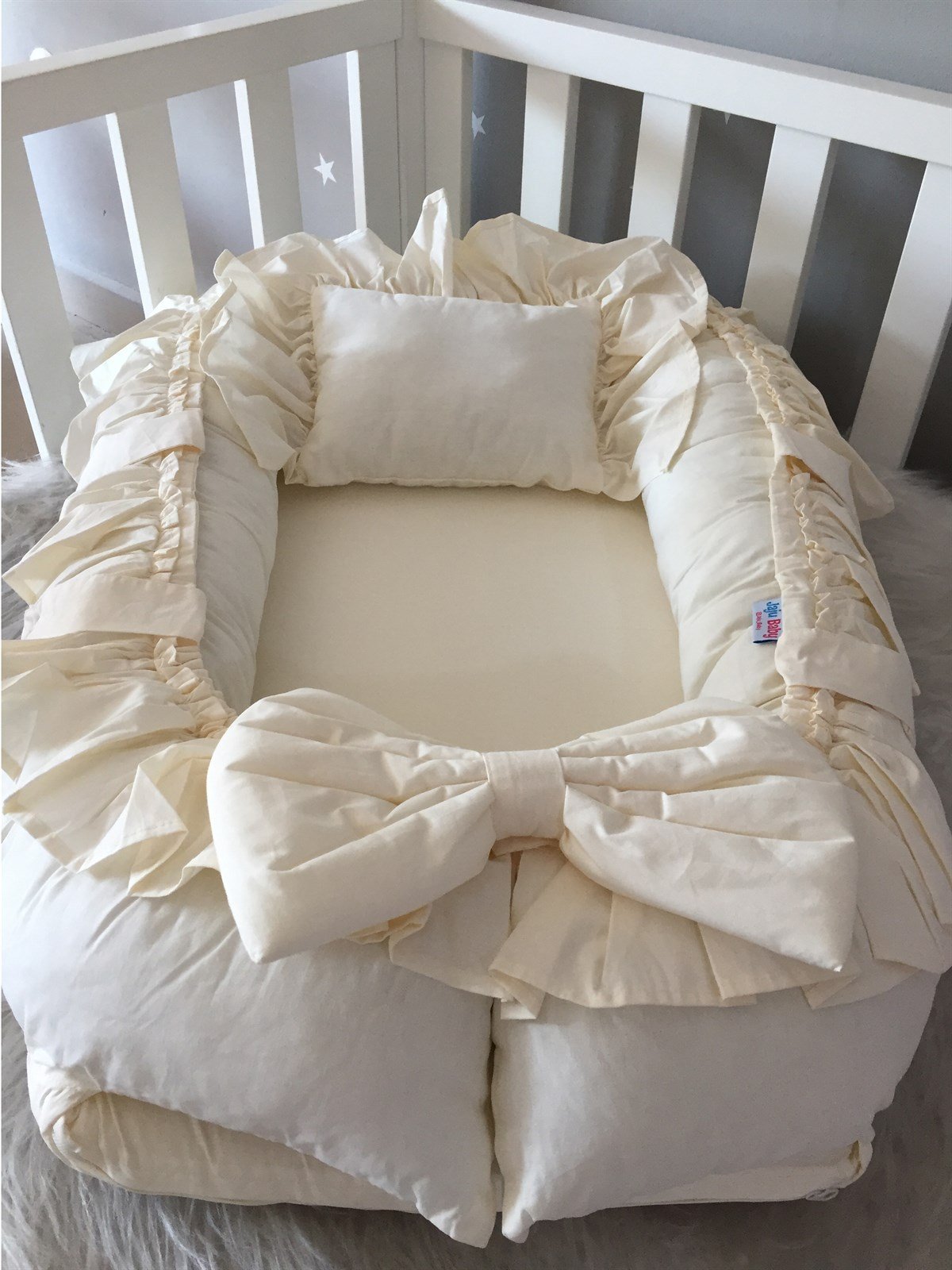 Jaju Baby Krem Fırfırlı Lüx Tasarım Babynest
