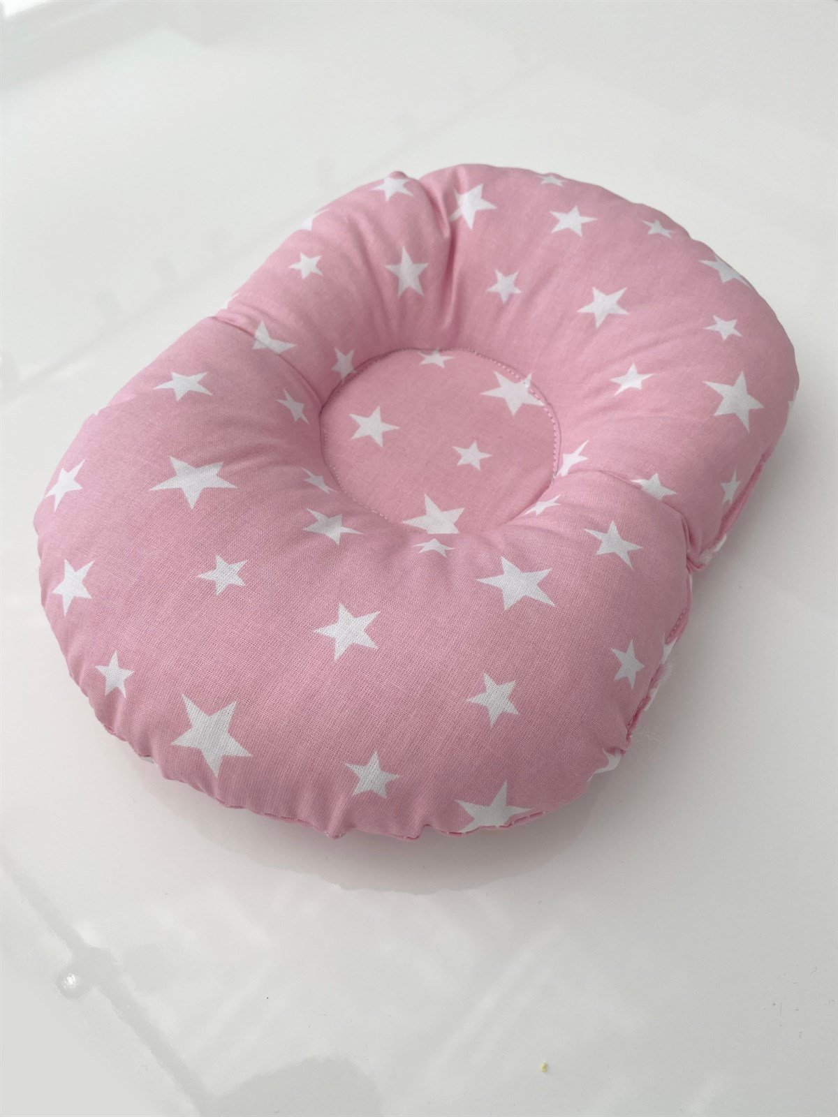 Jaju Baby Pembe Düz Kafa Yastığı Kafa Şekillendirici Bebek Yastık