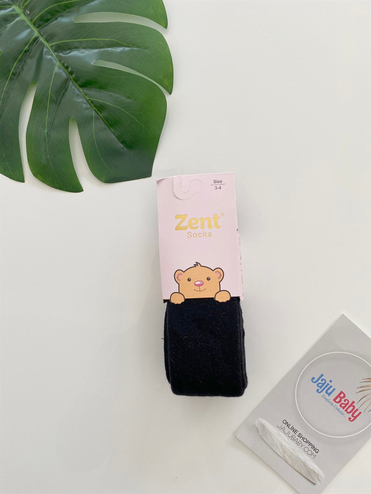 Jaju Baby Siyah Düz Renk Pamuklu Külotlu Çorap