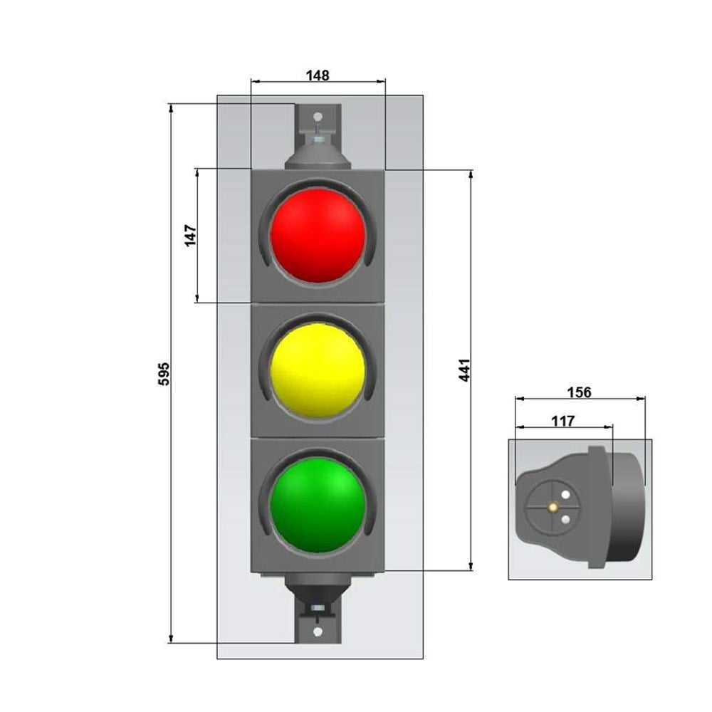 100 mm Power Led'li Sinyal Verici Bisiklet Figürlü100 mm Sinyalizasyon (Trafik Lambası)
