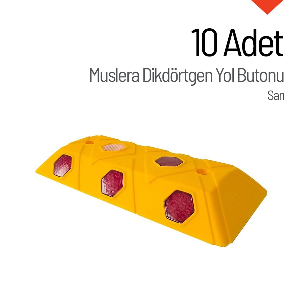 10'lu Muslera Dikdörtgen Yol Butonu SetiPlastik Yol Butonu