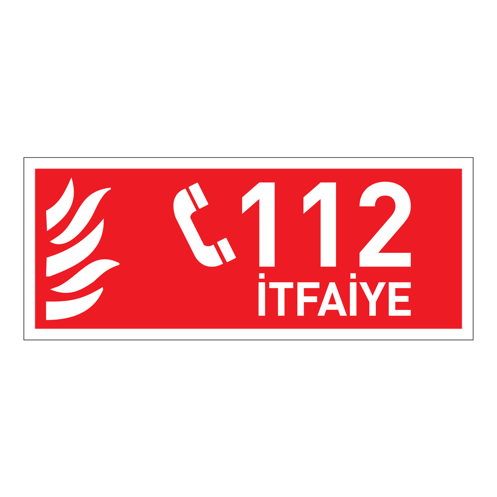 Alo 110 Fotolümenli 12x29,5 cm DekotaYangın Uyarı Levhaları