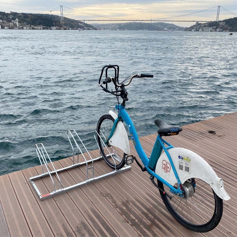 ECO 3- Bike Rack Galvanized Metal 40 x105 cm