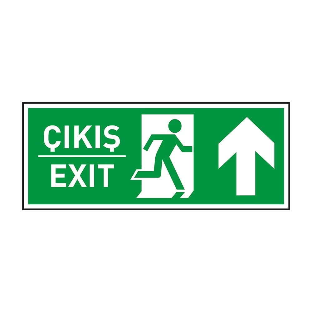 Photoluminescent ''Çıkış-Exit'' Arrow Up Sign