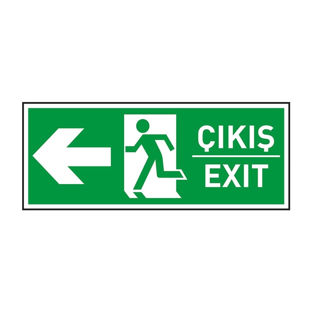 Photoluminescent Exit-Çıkış Arrow Left Sign