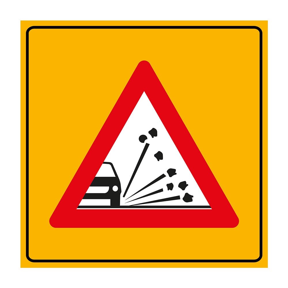 ''Loose Gravel'' Sign 90 x 90 cm T-9