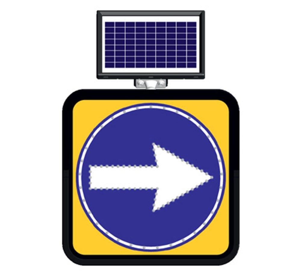 Güneş Enerjili Mecburi Sağ Yön LevhasıGüneş Enerjili Yol Bakım