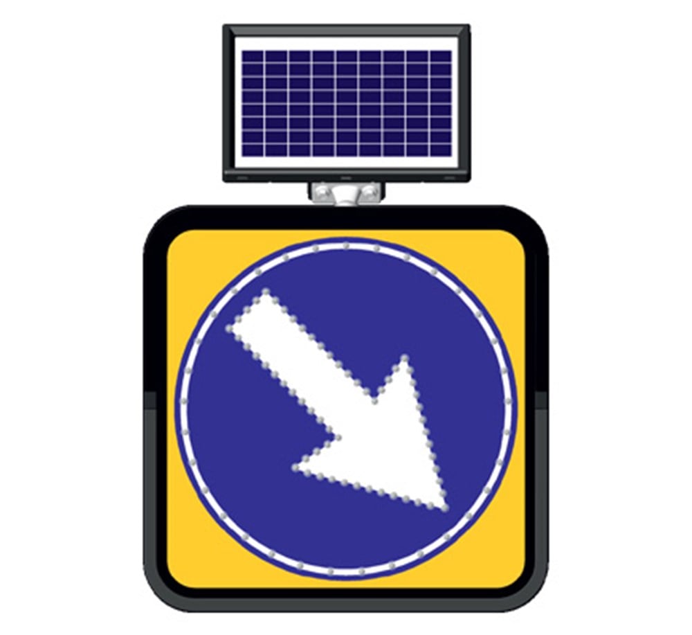 Solar ''Keep Right'' Sign