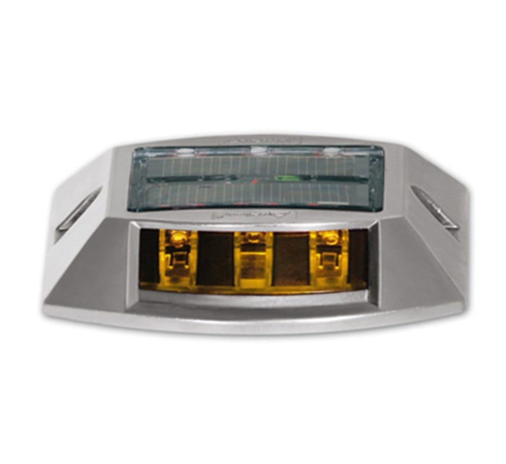 Yellow Solar Road Stud with 3x3 LEDs