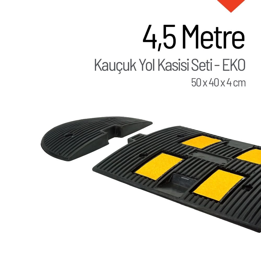 Kauçuk Hız Kesici, Yol Kasisi 50 x 40 x 4 cm - EKO - 4,5 MetreKauçuk Yol Kasisi Setleri