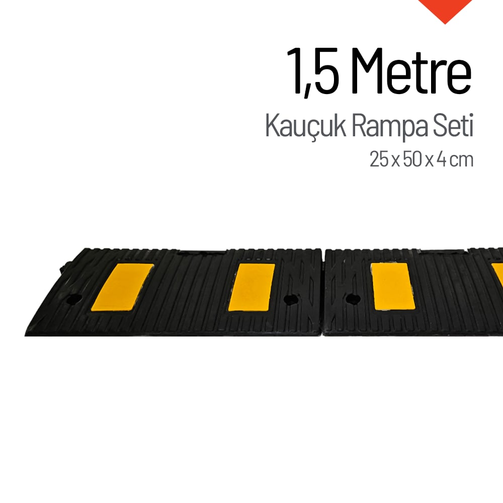 Kauçuk Rampa, Otopark Rampası, Kaldırım Rampası 25 x 50 x 4 cm 1,5 MetreKauçuk Rampa Setleri