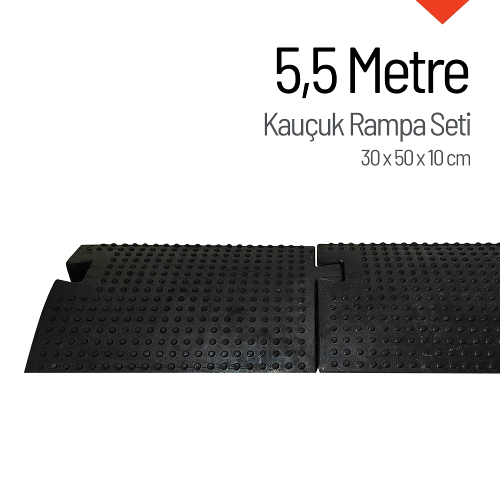 Kauçuk Rampa, Otopark Rampası, Kaldırım Rampası 30 x 50 x 10 cm 5,5 MetreRubber Ramp Sets
