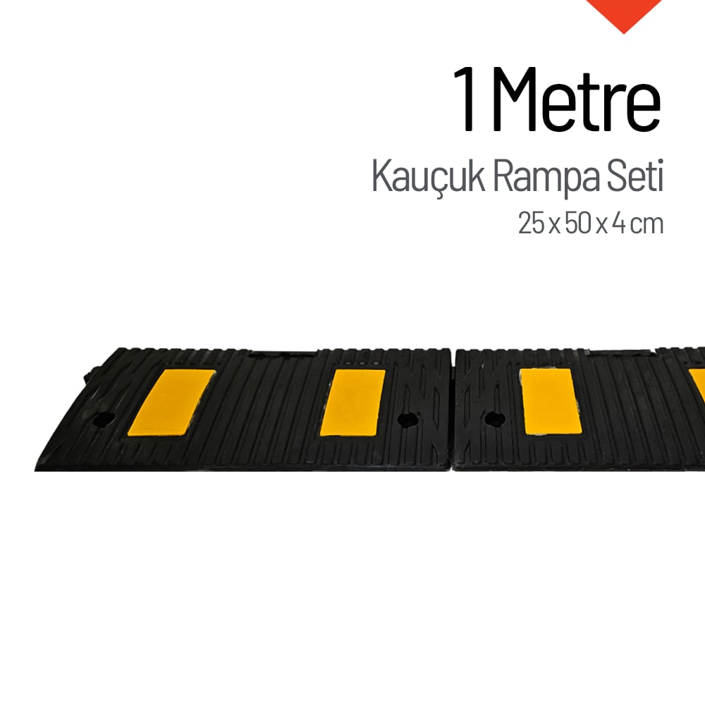 Kauçuk Rampa, Otopark Rampası, Kaldırım Rampası 25 x 50 x 4 cm 1 MetreRubber Ramp Sets