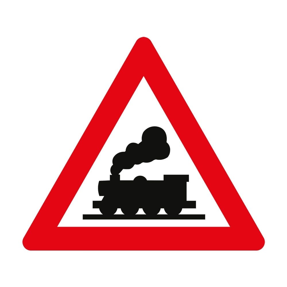 ''Railway Crossing Ahead '' Sign T-26