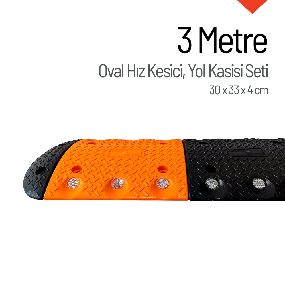 Oval Hız Kesici, Yol Kasisi 3 metrePlastik Yol Kasisi Setleri