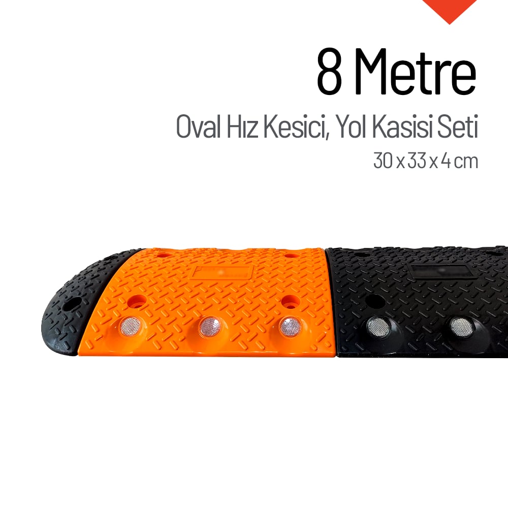 Oval Hız Kesici, Yol Kasisi 8 metrePlastik Yol Kasisi Setleri