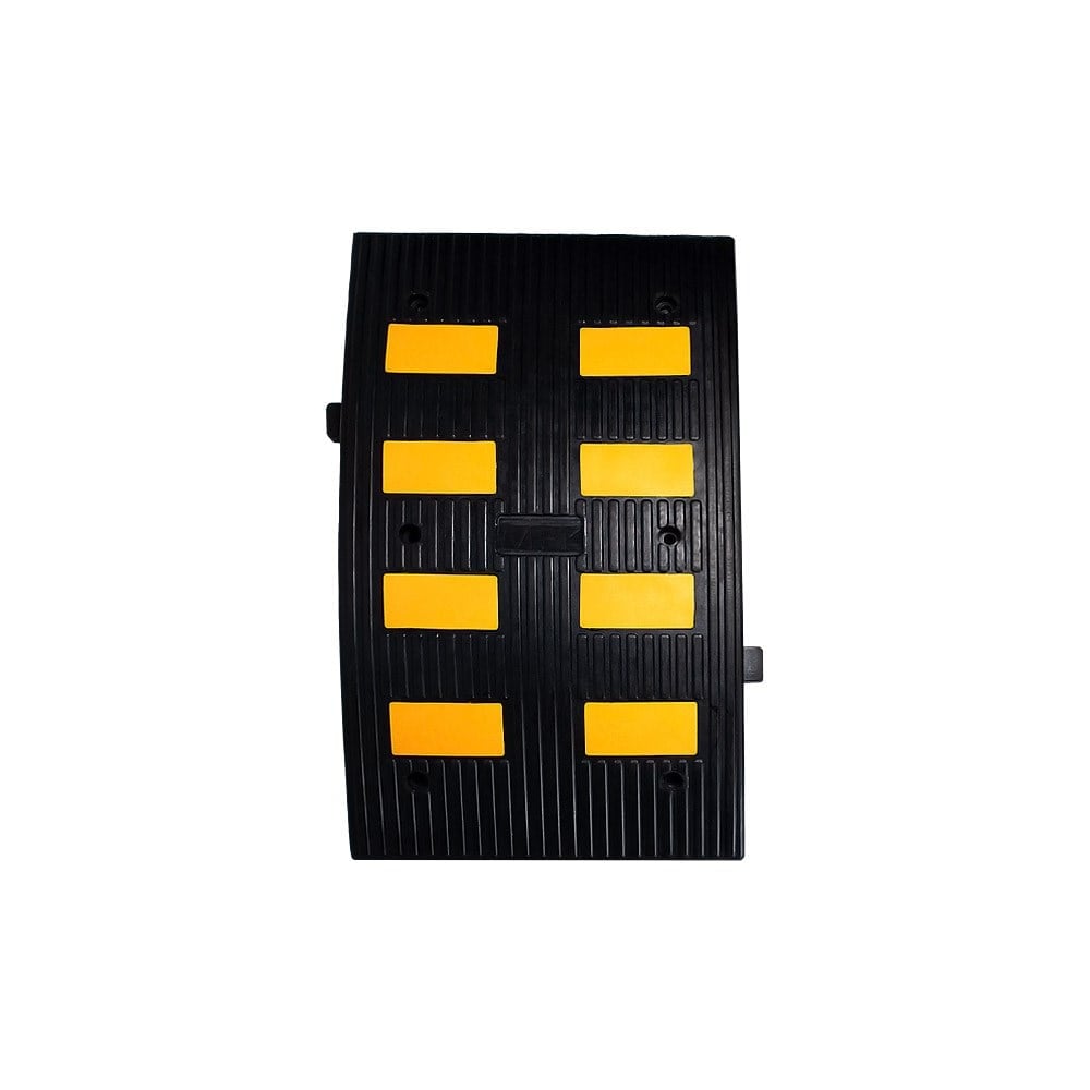 NR/SBR ( Rubber) Speed Bump with Reflective Stripes 90 x 50 x 5,5 cm