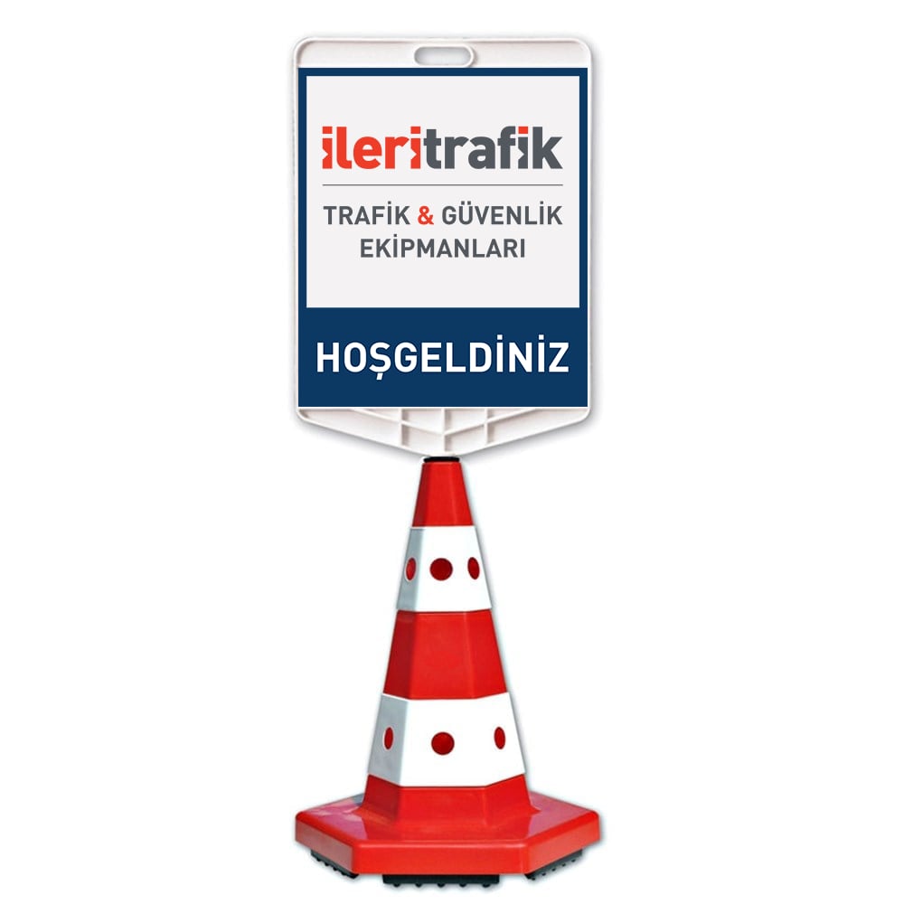 Şirkete Özel Logo + Klasik Kedi Gözlü Trafik KonisiTrafik Konisi Setleri