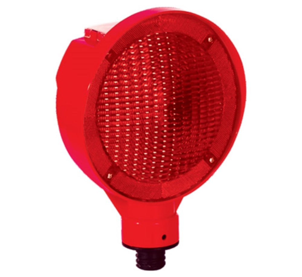 Red Solar Barricade Warning Light