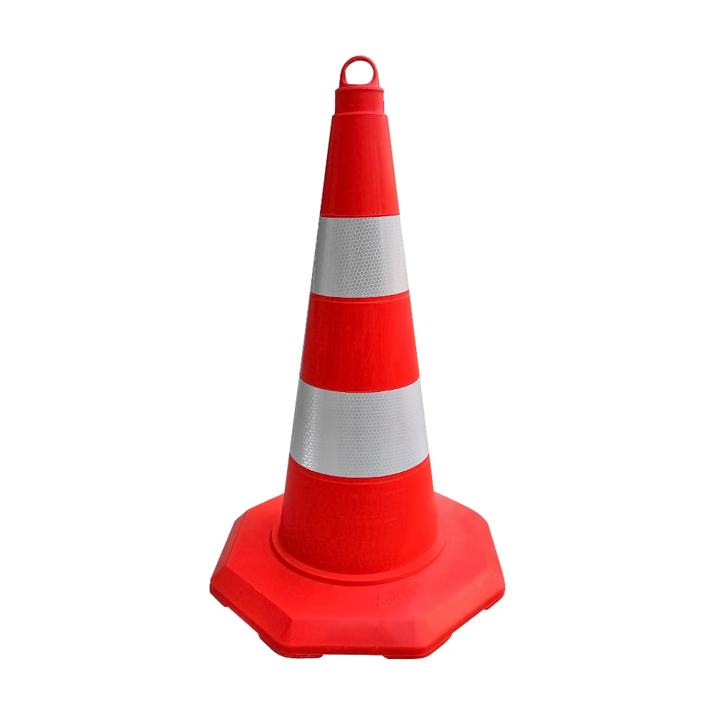 TPE Traffic Cone With Double Reflective Collar- 52 cm