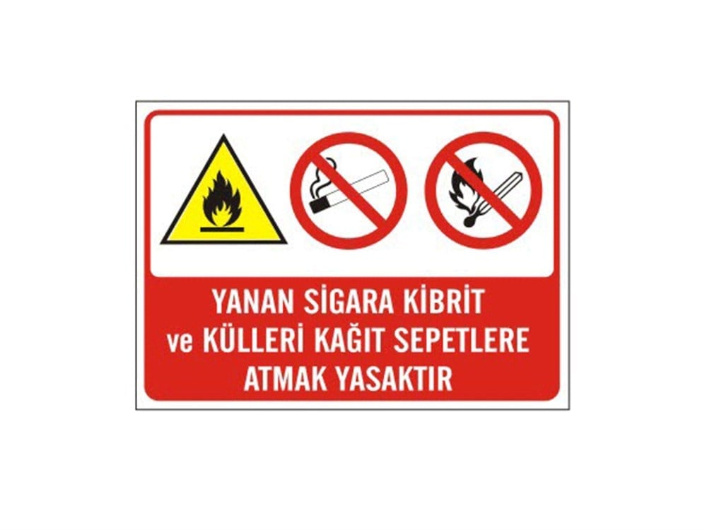 Yanan Sigara Kibrit ve Külleri Kağıt Sepetlerine Atmak