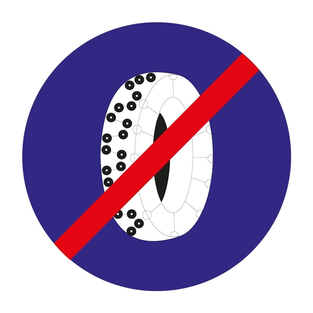 ''End of Snow Chains CompulsoryZone'' Sign TT-42b