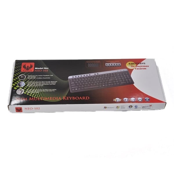 ADIGA NEO-102 Multimedya PS2  Siyah Slim Klavye