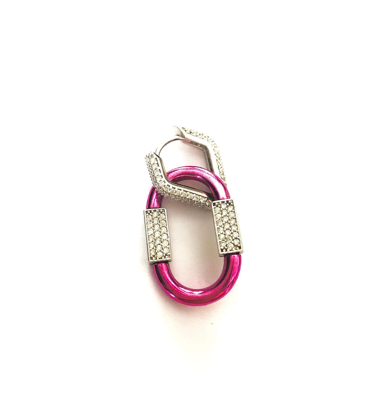 Metalik Pembe Oval Küpe 