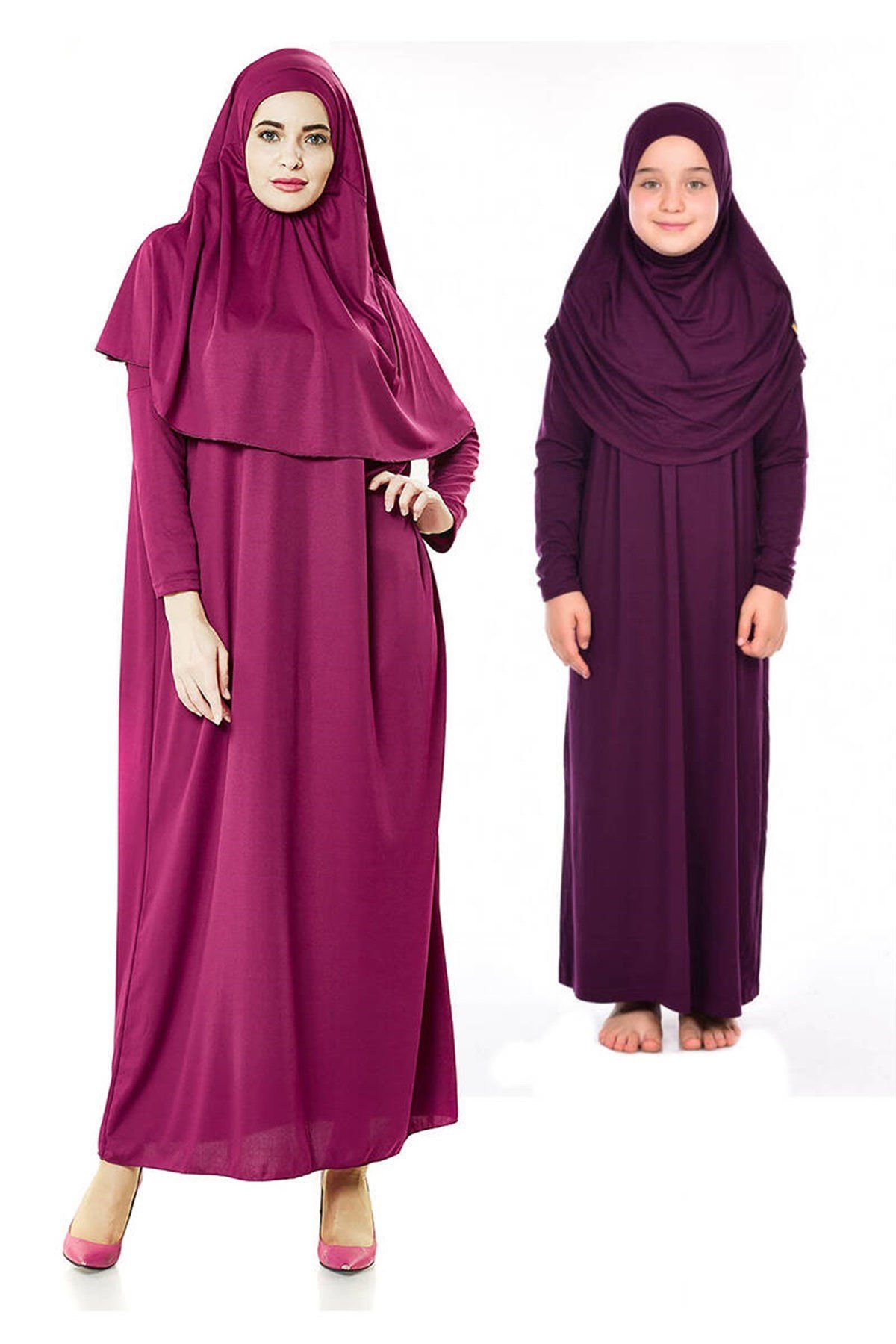 Anne Kız Tek Parça Namaz Elbisesi Set 1