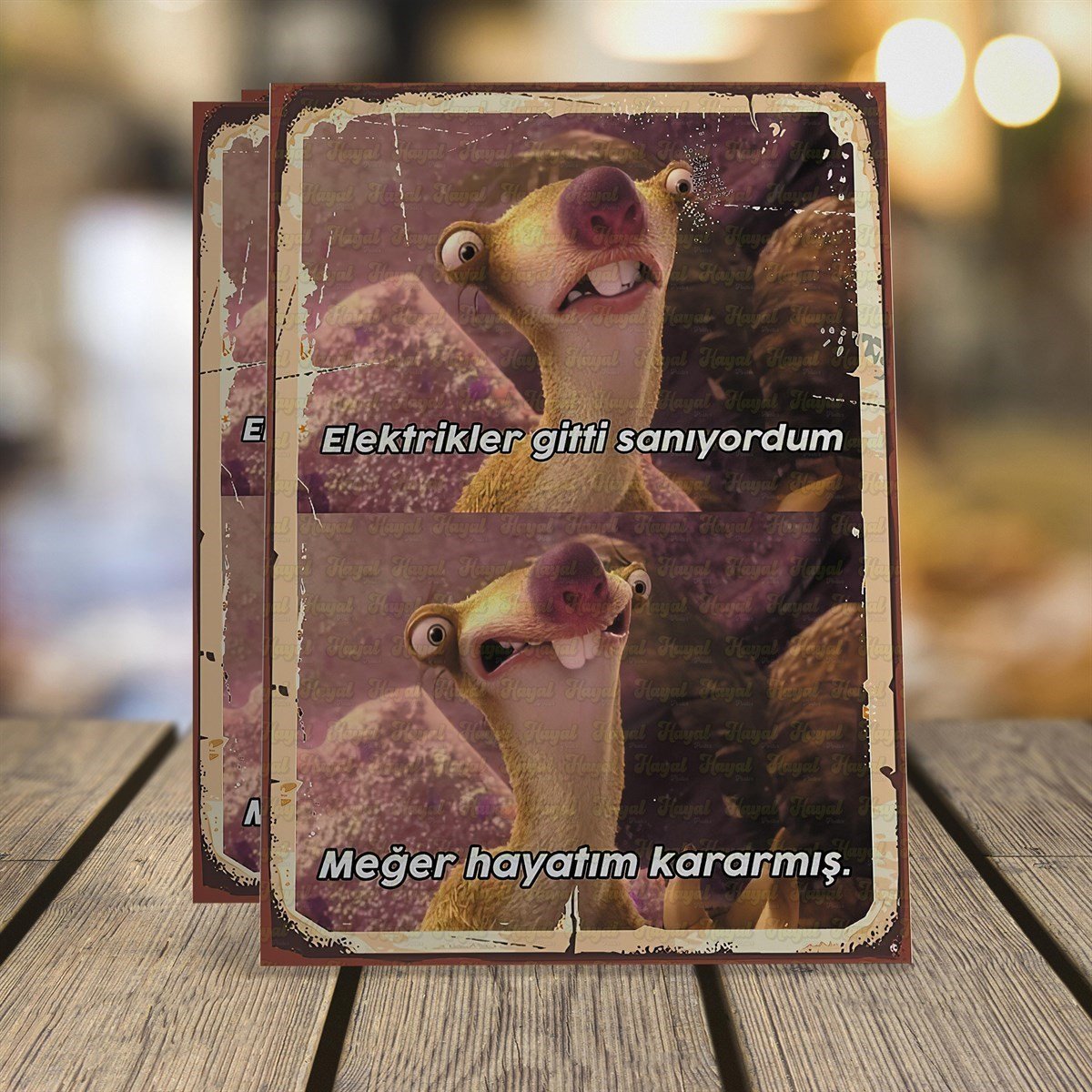 Buz Devri Ahşap Retro