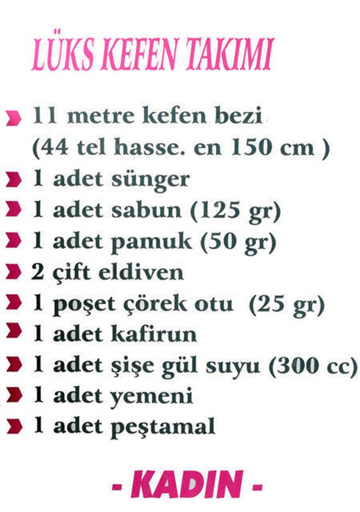 Cenaze Levazımatı - Bayan