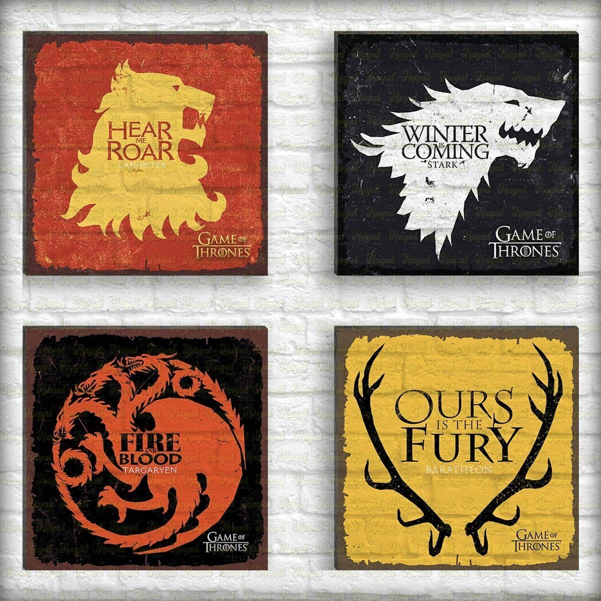 Game Of Thrones Bayrakları 4'lü Set