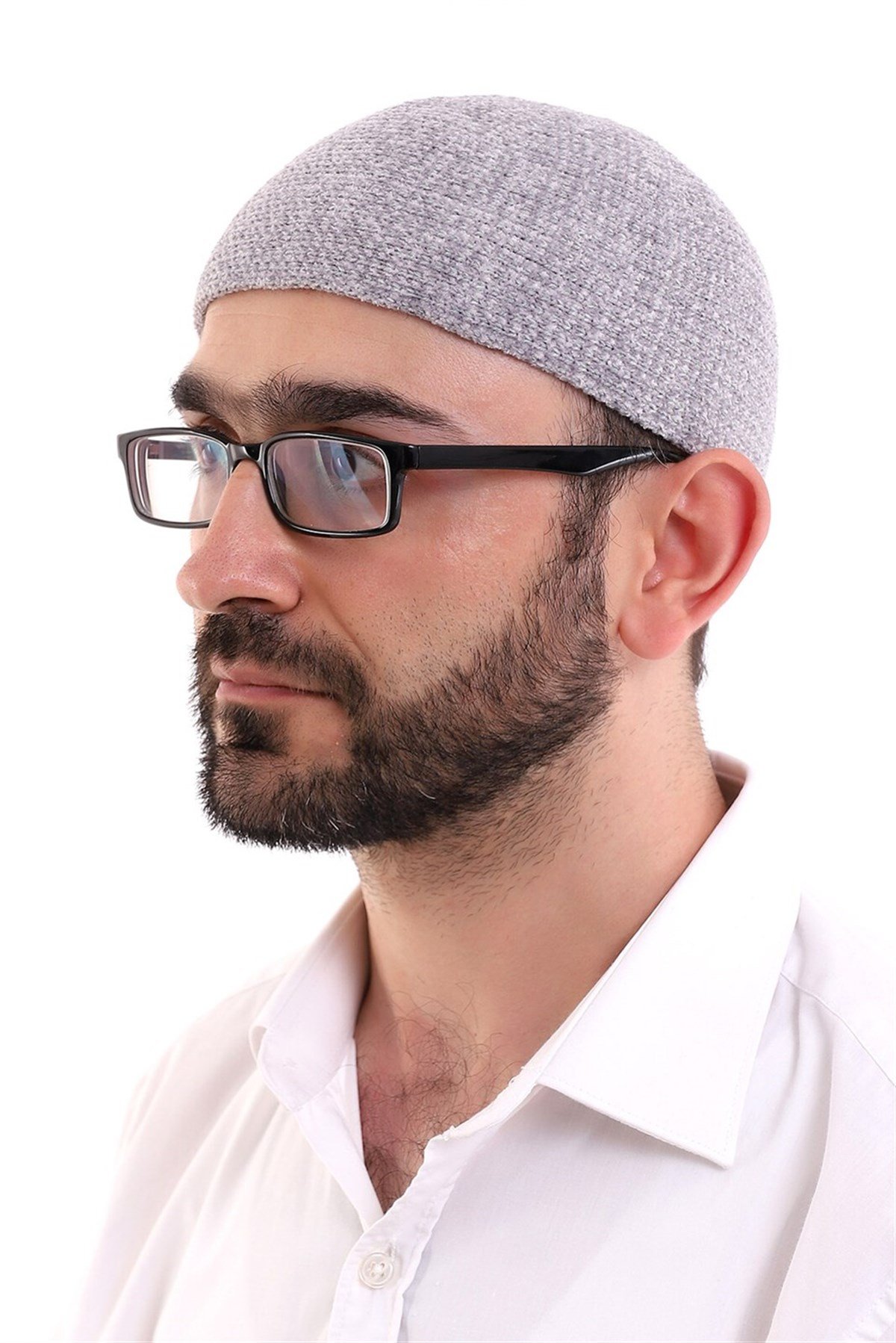 Kışlık Yün Takke - Gri