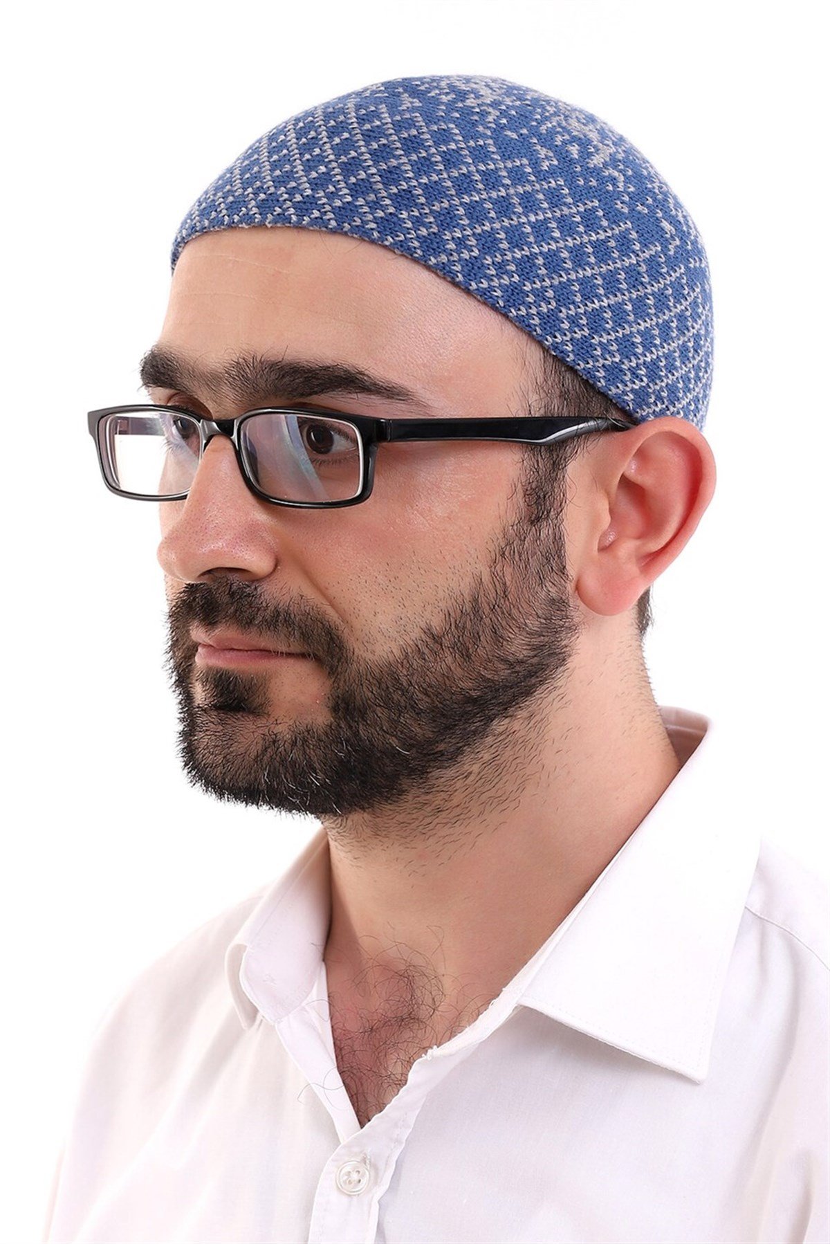 Kışlık Yün Takke - Mavi