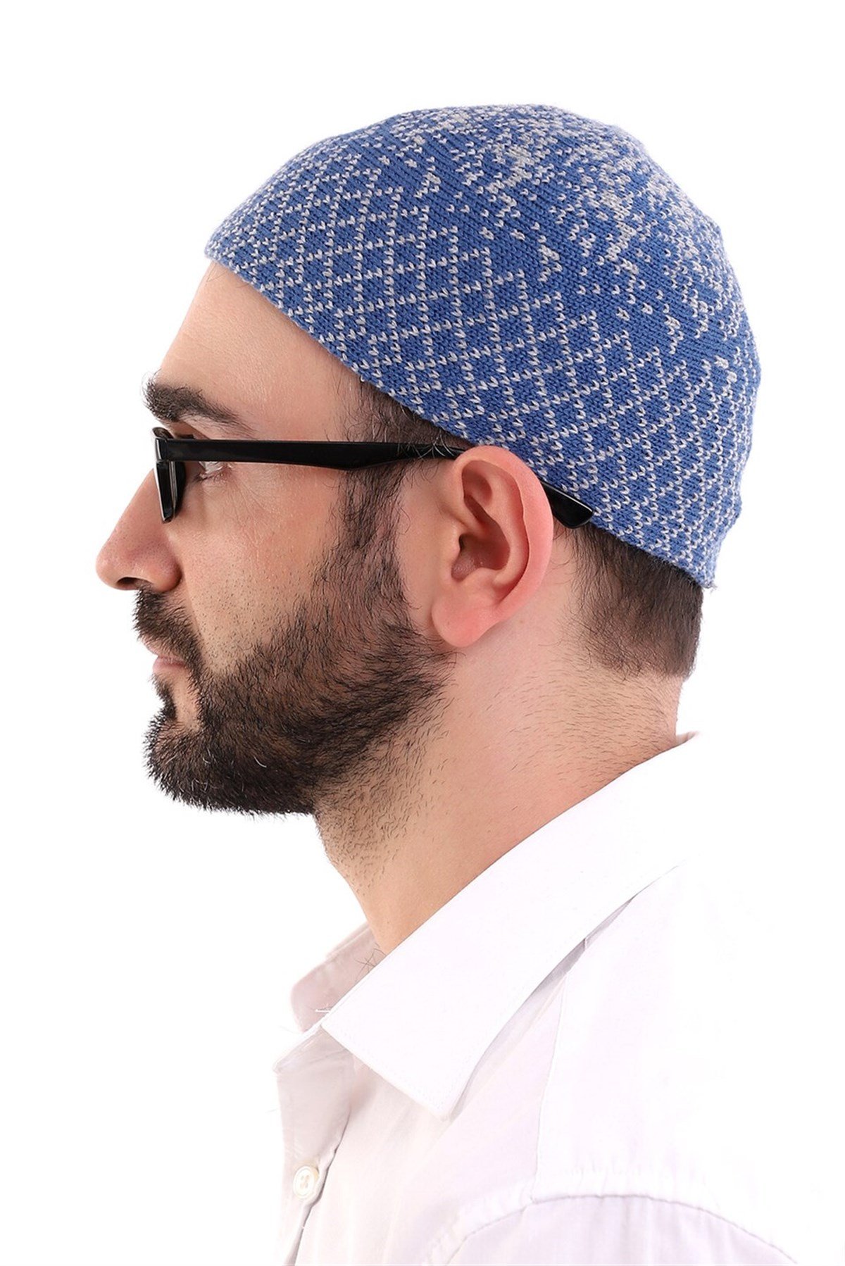 Kışlık Yün Takke - Mavi