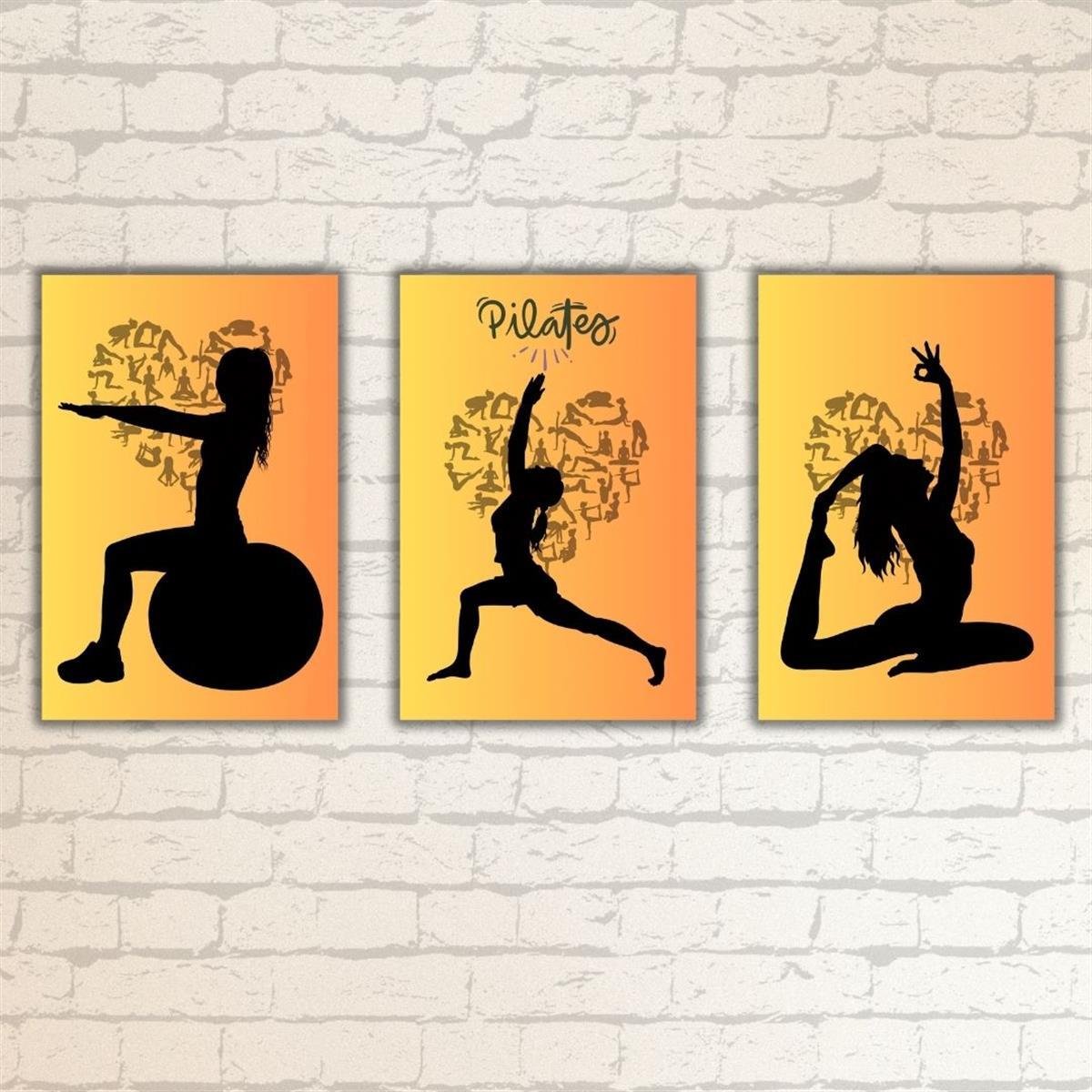 Pilates Time Ahşap Tablo Seti 3 lü