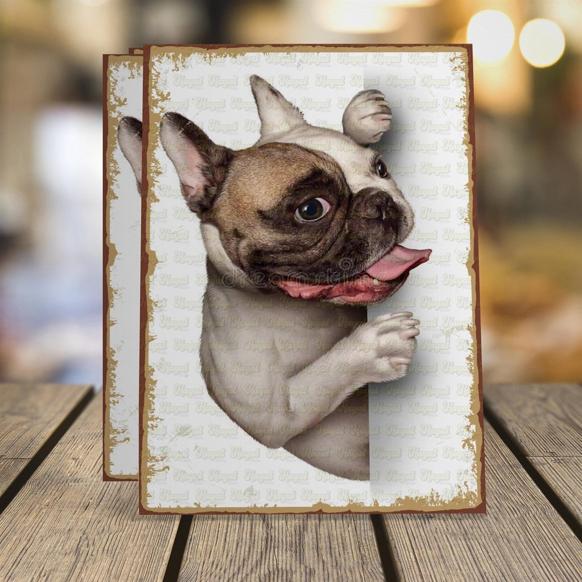 Sevimli Köpek Ahşap Retro